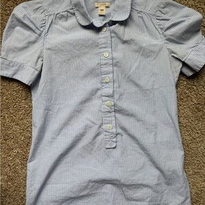 J. Crew Blue and White Striped Shirt